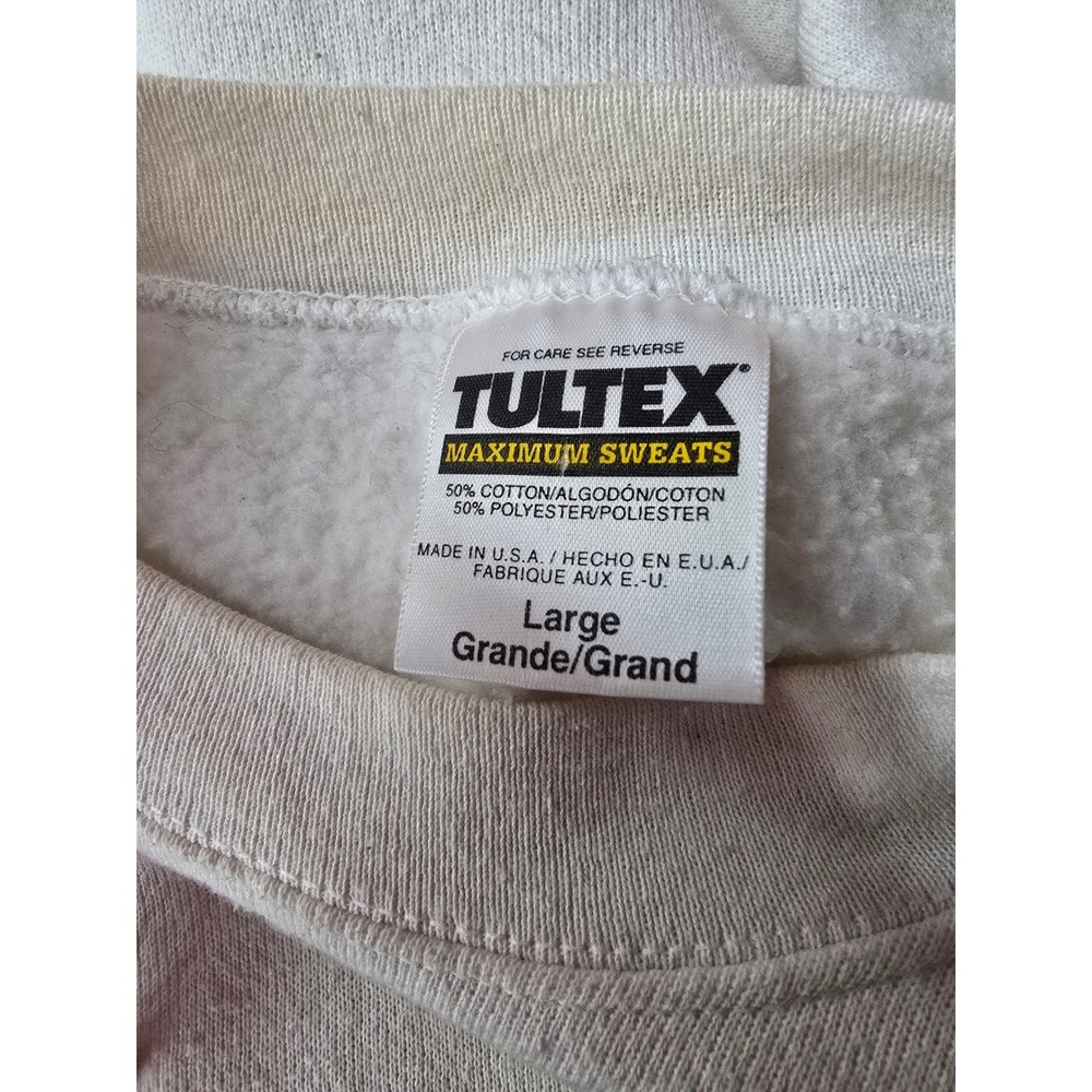 Vintage Tultex WWJD Sweatshirt Mens Large White What Would Jesus Do 90s USA Made - Picture 5 of 6